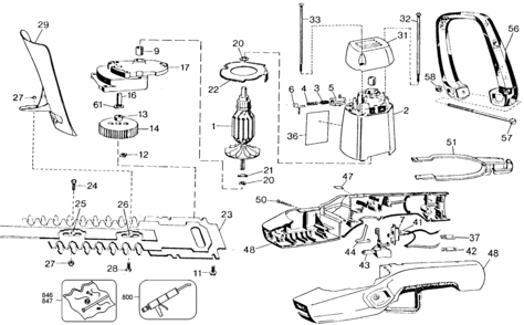 Default Diagram and Parts List for B8134 Type 5 Black and Decker Trimmer